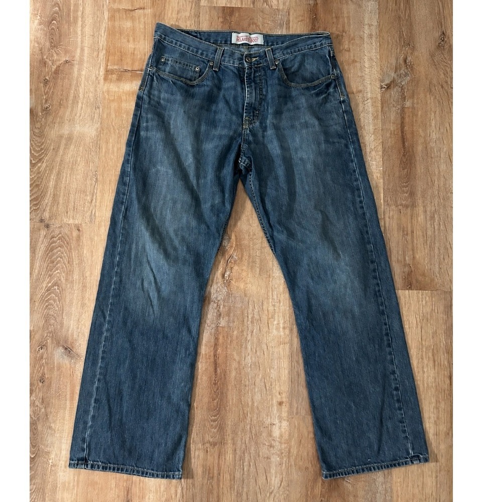 Wrangler Mens Relaxed Bootcut Medium Wash Denim Jeans 33 X 30 Work Utility